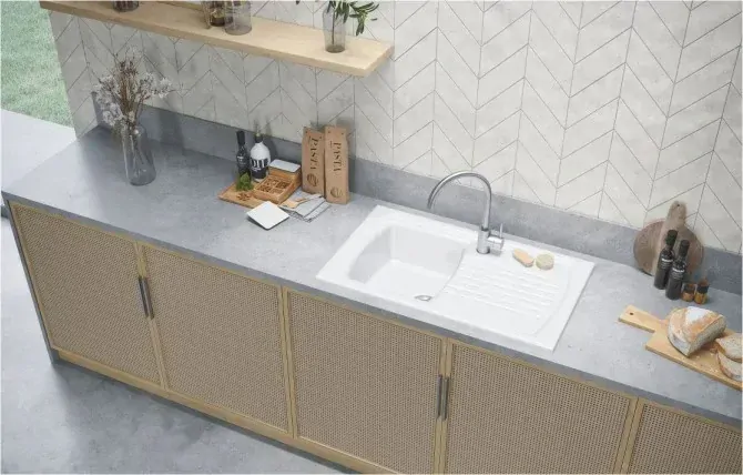 Lusitano keramický dřez s odkládací plochou 850x5000